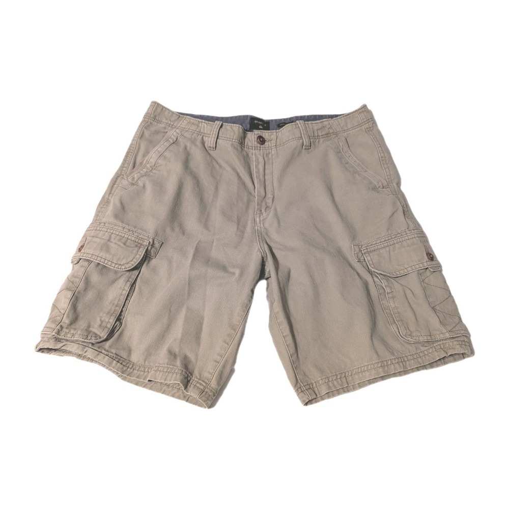 Quiksilver Cargo Shorts Men's 36 Khaki Tan Utility‎ Pockets Outdoor Skate Surfer